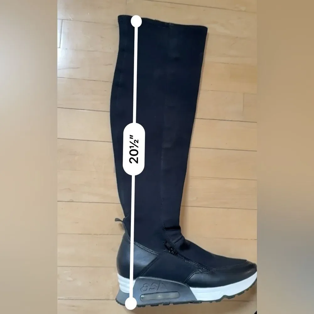 Ash Limited Thigh High Trainer Boots in Black  6